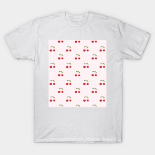Cute Cherry Print Coquette Pattern T-Shirt